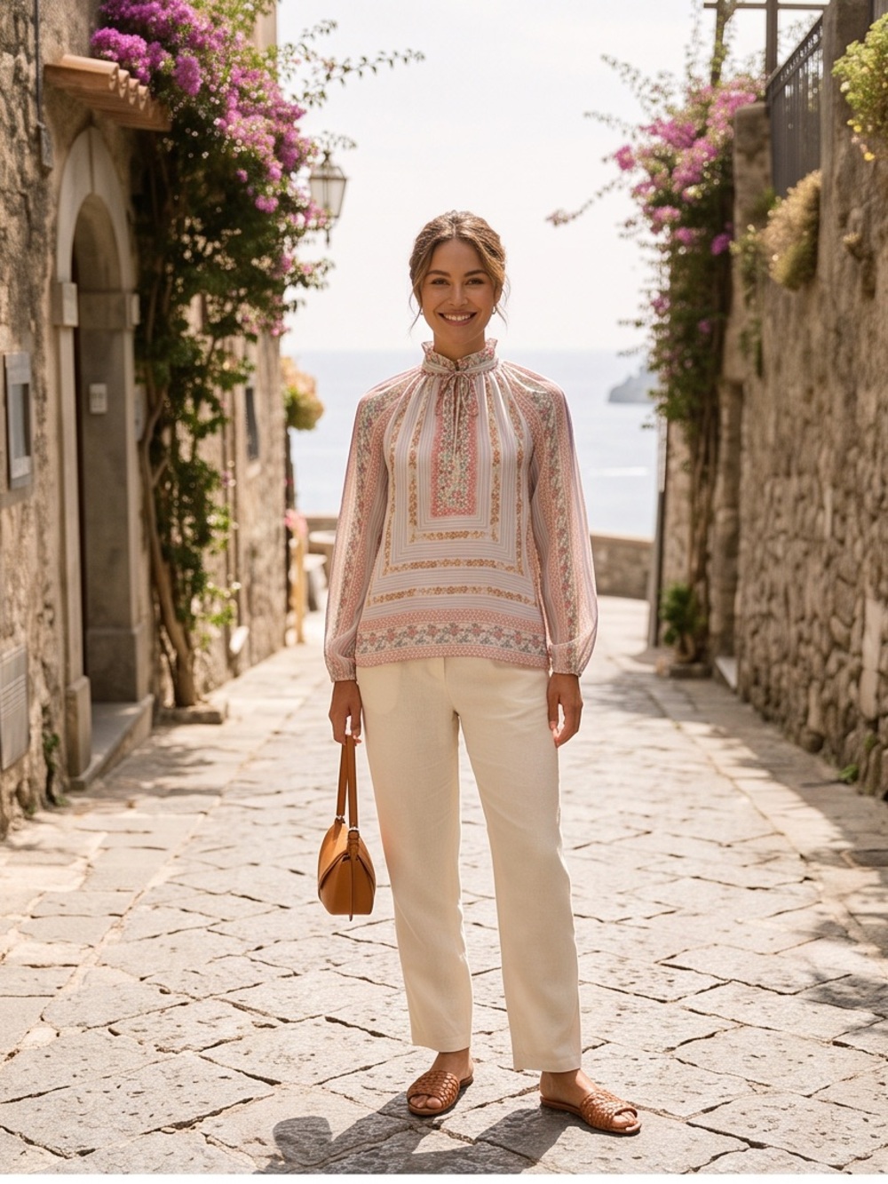 UNGARO WOMEN FASHION MULTICOLORED BARI BLOUSE - Picture 7 of 8